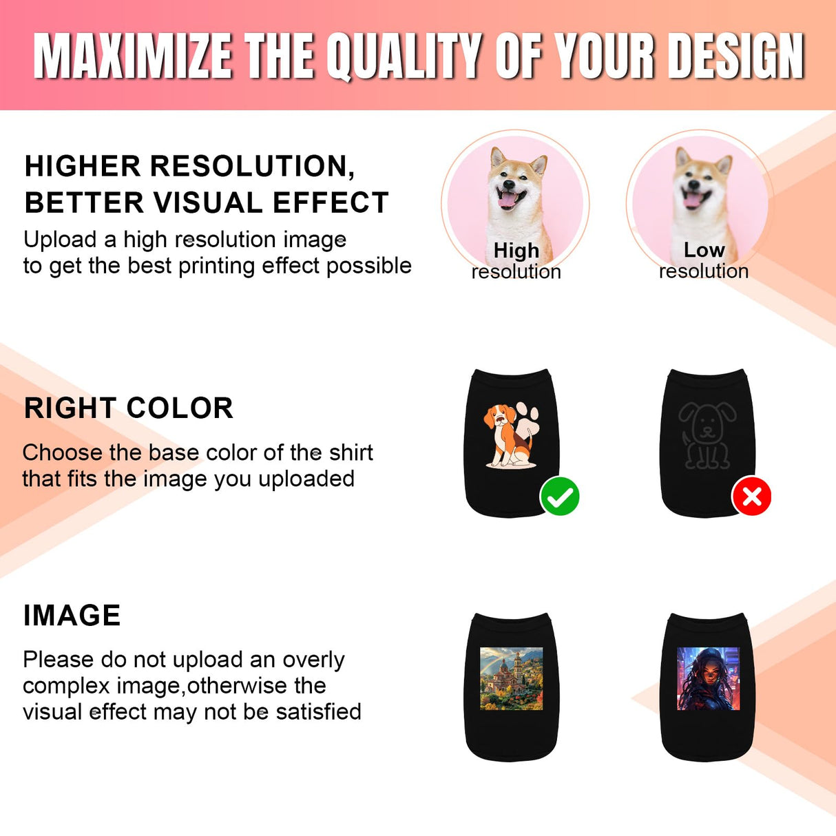 Personalized Dog Shirt Custom Dog T-Shirt with Text Logo Image Name Print Customized Breathable Summer Clothes for Small Medium Large Dogs (White)