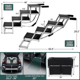 Dog Ramp for Car, Extra Wide Dog Stair for Large Dogs Car, Pet Steps Light Weight Aluminum Foldable Dog Steps for Cars and SUV,High Beds, Trucks, Supports up to 200 lbs (Extra Wide-4 Steps)