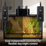 REPTI ZOO Dual Reptile Light Fixture for Reptile Dome UVB Lamp Fixture Dual Reptile Reflector Dome Lamp Cap Combo Integration Design Heat Lighting