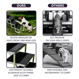 PENSUN Dog Ramps for Small & Big Dogs Portable Folding Pet Stairs with Nonslip Surface Foldable Truck Ramp Stairs for Car, SUV and Trucks, Supports Up to 250LBS, 6 Steps