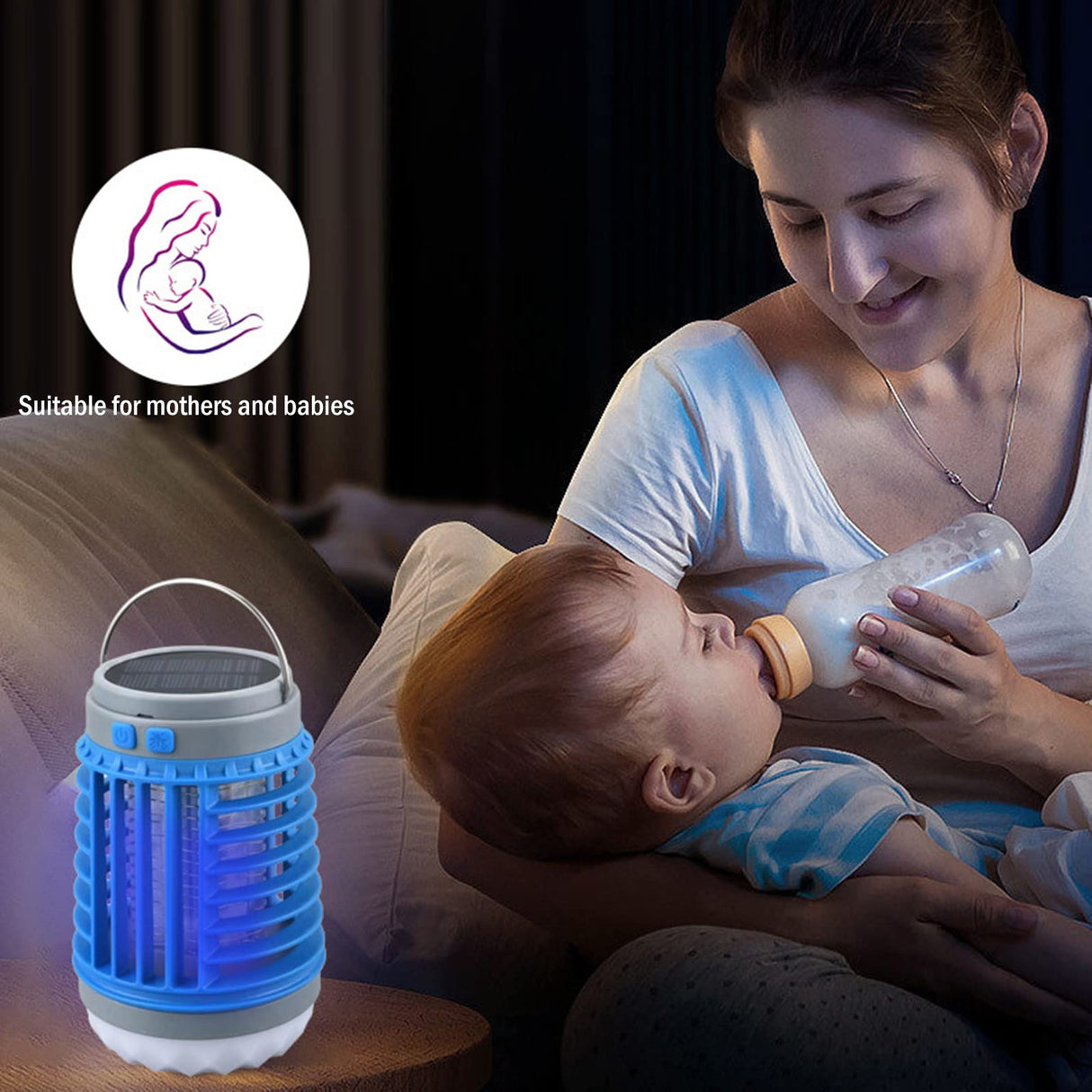 Zap Guardian Bug Zapper, Buzzbug Mosquito Killer Multifunctional Outdoor Equipment with Solar & USB Charging, Portable and Rechargeable, Suitable for Home, Camping (2Pcs-Orange)