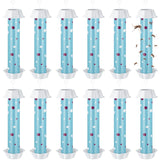 12 Pcs Sticky Fly Trap Fly Stick Indoor Outdoor Long Lasting Adhesive Fly Catcher with Hanging Hook for Wasps Gnats Bugs Insects Moths Fruit Flies Mosquitoes Spiders Fleas (Sky Blue, White)