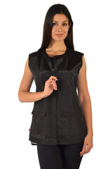 Ladybird Line 745 Black Adjustable Waterproof Lightweight Vest for Women with Pockets, Hair & Bleach Resistant Grooming and Styling Apron, Mesh Back Scrub Vest for Pet Groomers, Hair Stylists- 4XL