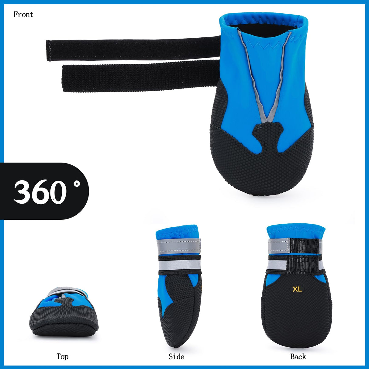 LUZGAT Winter Dog Boots - Non-Slip Dog Shoes for Snow/Summer Hot Pavement, Reflective Dog Booties & Paw Protectors for Medium/Large Dogs