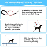 4 Pcs Pet Grooming Loops and Supplies - Dog Belly Loop Restraint No Sit Haunch Holder for Arm and Table, Sturdy Noose Loop for Small Medium Large Dogs