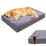WAYIMPRESS XXL Dog Bed for Large Dogs, Waterproof XXL Dog Crate Pad with Orthopedic Egg Crate Foam Reversible & Washable Cover, Egg Crate Foam, Anti-Slip, 47" x 29", Gray