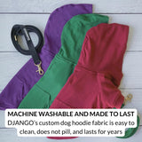DJANGO Dog Hoodie – Warm Winter Dog Sweater & Fully Lined, Cozy Sweatshirt for Small & Medium Dogs, Dachshunds – Soft, Stretchy, Puppy Hoodie with Leash Portal, Elastic Waistband – Quartz Pink, Small