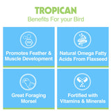 Hagen Tropican High Performance Parrot Food, 3.3 ib. - Hari Parrot Sticks with Peanuts & Sunflower Seeds and Higher Nutrition Levels