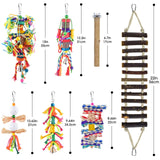 KATUMO Bird Toys, Parakeet Swing Parrot Ladder Cockatiel Perch Conure Hanging Bell Toys for Parakeet Conure Cockatiel Mynah Love Bird Small Birds