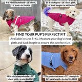 DJANGO Insulated Winter Dog Coat – Warm, Water-Repellent Puffer Jacket for Small Dogs, Dachshunds & Puppies – Adjustable, Reflective Cold-Weather Dog Coat with Harness Hole – Firelight Red, Small