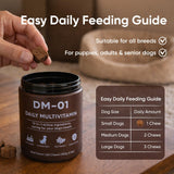 DM-01 Daily Multivitamin, Multivitamin Itch Relief Chews for Dog, Made with 12 Active Ingredients for Hip & Joint, Digestive & Boost Immunity, 60 Chew