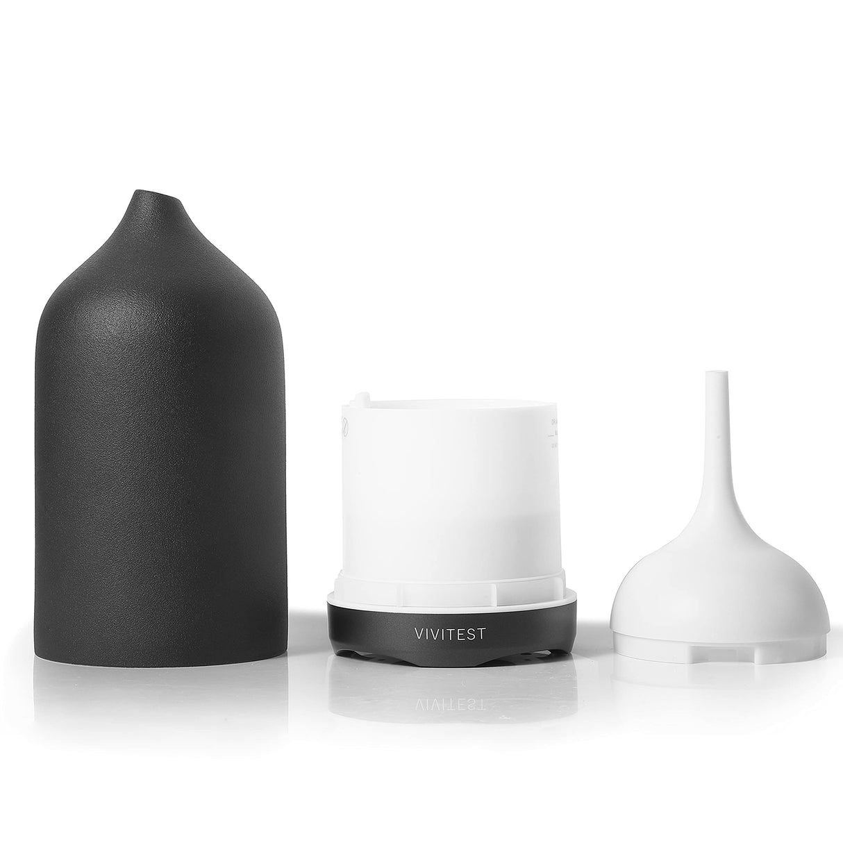 VIVITEST Diffusers for Essential Oils,Stone Oil Diffuser,Ceramic Essential Oil Diffusers Black for Home (250ML)