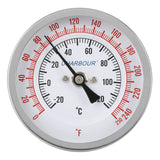 Uharbour 3" Dial Fully Stainless Steel Thermometer for Pot, Kettle, Brewing Bimetal,6" Stainless Steel Stem, 0-250 deg F/-20-120 deg C, Accuracy +/-1%, Adjustable, 1/2" NPT Back Mount…
