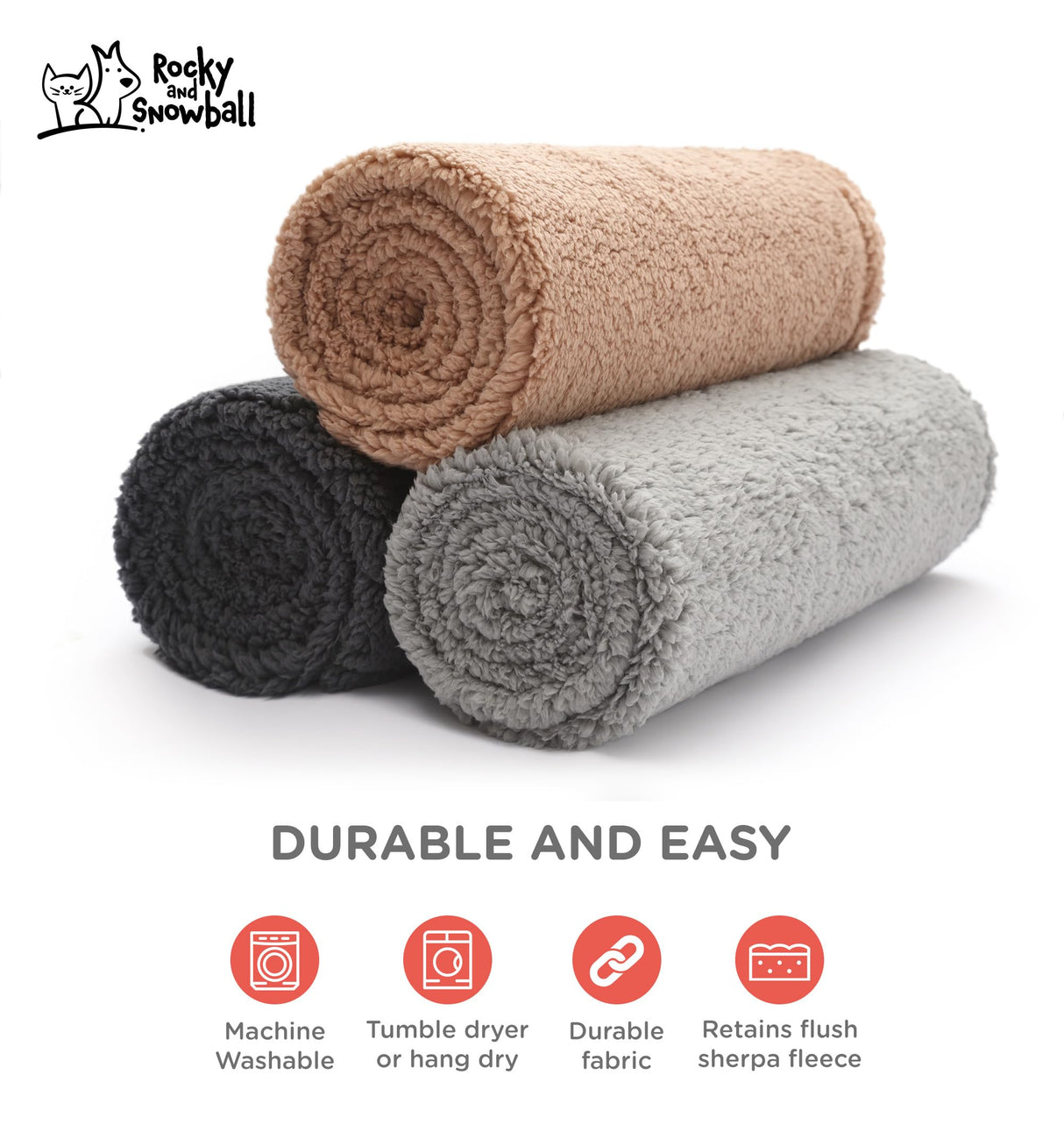 Waterproof Dog Blankets for Large Dogs Washable - Sherpa Dog Blanket for Bed, Pet Covers for Couches and Sofas, Cars 60x80
