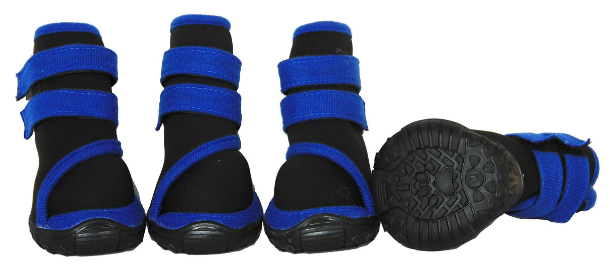 Pet Life ® Performance-Coned Premium Stretch Noeprene Ankle Wrap Support Dog Shoes with Premium Rubber Pet Shoes - Set of 4 Dog Boots