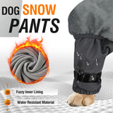 Dog Snow Pants,Puppy Snow Clothes for Winter,Full Body Dog Coat,Puppy Snowsuit with Out Boots,Adjustable Suspender Suits for Outdoor Walking & Paw Protectors