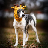 Zoo Snoods Giraffe Costume - Knit Dog Snood Ear Wrap for Pets, Warm Neck Cover for Halloween and Winter (Large)