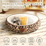 Zerbuger Cat Bed, 23In Dog Beds for Small Dogs, Calming Cat & Dog Beds for Indoor Pets, Pet Beds Comfortable Donut Round Ultra Soft (Leopard, Medium 23in)