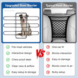 Hlplenn Adjustable Metal Dog Car Barrier, Universal Pet Divider with Steel Frame for SUV Truck Sedan & MPV, Car Dog Barrier & Back Seat Cargo Gate, Movable Panel Fits Seat Recline