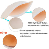 SERMICLE Bra Pad Inserts 4 Pairs, Bra Pads Sewn Padded for Sports Bra A/B C/D Cup Beige Black Optional (A/B Cup, Beige)