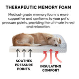Furhaven Cozy Memory Foam Dog Bed for Large/Medium Dogs w/ Removable Bolsters & Washable Cover, For Dogs Up to 55 lbs - Plush & Diamond Print Nest Top Sofa - Gray, Large