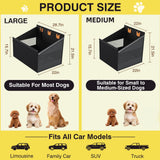 nuzzpawur Medium Dog Car Seat, Hard Bottom Car Seats Cover for Dogs, Waterproof Non-Slip Foldable Back Seat Extender for Small to Medium Size Dog, Backseat Cover for Dogs in Vehicle SUV Truck, Black M