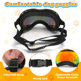 Dog Goggles for Large Dogs, UV Protection Dog Sunglasses, Adjustable Strap, Windproof、Dustproof、Anti-Fog Eye Protection Sunglasses for Large and Medium Dogs (Black Frame)