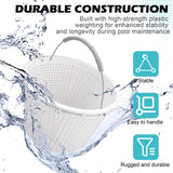 ZTTM 8" Pool Skimmer Basket for Inground Pool Compatible with Pentair U-3 Skimmer Basket 08650-0007 and Hayward SP1070 Pool Basket Stainless Steel Handle Rubber Grip & Built in Weighting White 2 Pack