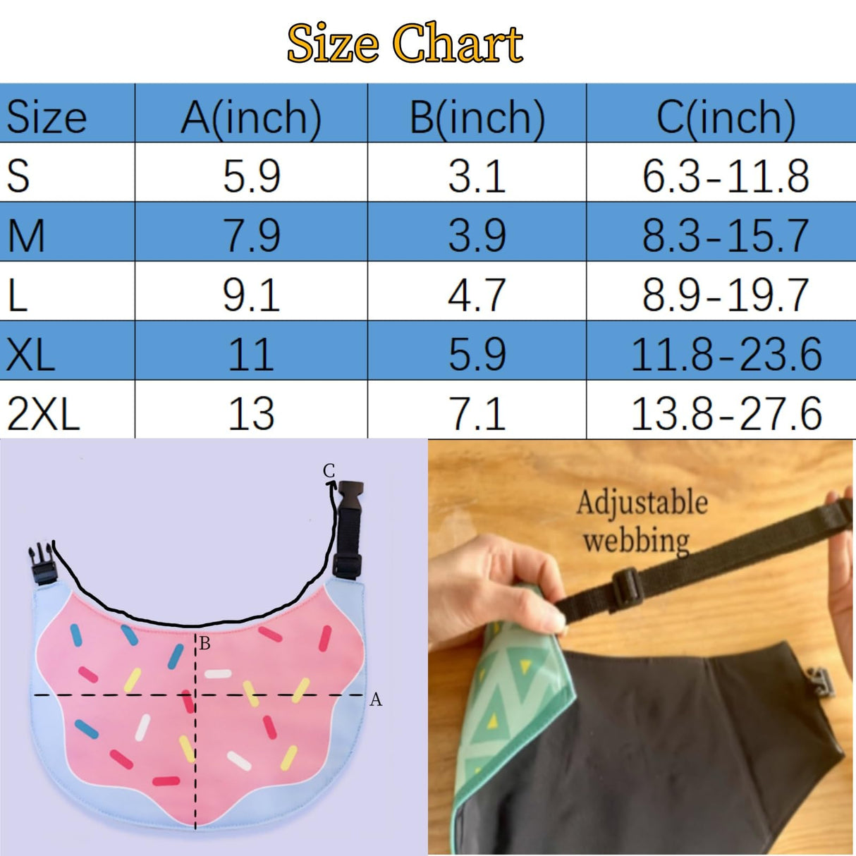 Cute Dog Bandana Cartoon Donuts Pet Dog Bib Neckerchief Cat Bandana Waterproof Pet Bib for Medium to Large Dogs Adjustable Pet Bandana Golden Retriever Alaskan Samoyed