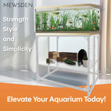 Fish Tank Stand, 40 Gallon Heavy Duty Metal Aquarium Stands, Reptile Tank, Turtle Tank, Breeder Tank Stand, 660LBS Capacity Terrarium Stand Rack with 2-Tier Storage Shelves (White, 36.5"x18.5"x29.5")
