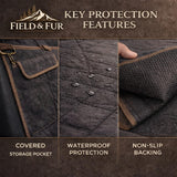 Field & Fur Dog Car Seat Extender Hard Bottom for Back Seat – Quilted Waterproof Dog Car Seat Cover with Non-Slip Base & Side Flaps, Back Seat Extender for Dogs, Fits SUVs & Trucks