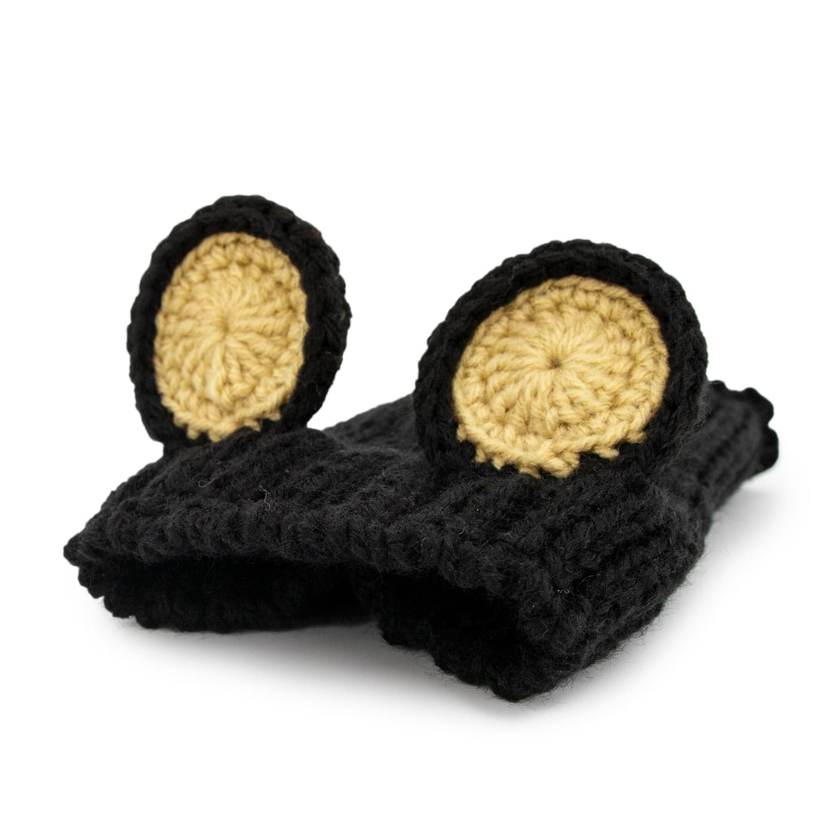 Zoo Snoods Black Bear Costume - Warm Knit Dog Snood Wrap for Pets, Neck Ear Cover Protection, Halloween Winter (Large)