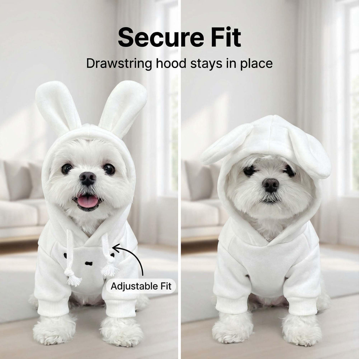 MuYaoPet Dog Easter Bunny Costume with Rabbit Ears & Fluffy Tail,Cute Rabbit Pet Outfit for Small Medium Large Dogs,Warm Plush Halloween Party Puppy Clothes Hoodie Sweater Shirt,5XL
