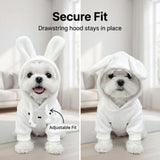 MuYaoPet Dog Easter Bunny Costume with Rabbit Ears & Fluffy Tail,Cute Rabbit Pet Outfit for Small Medium Large Dogs,Warm Plush Halloween Party Puppy Clothes Hoodie Sweater Shirt,5XL
