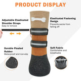 SCENEREAL Anti Slip Dog Socks Boots, Dog Shoes for Hot/Cold Pavement Snow Rain Days, Waterproof Grip Doggy Booties for Hardwood Floor, Winter Paw Protectors for Small Medium Large Senior Old Dogs