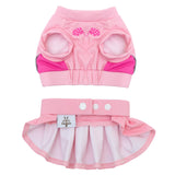 CuteBone Pet Cheerleader Costume Two Piece Cheer Dog Dress Pink Clothes - Sports Outfit for Small Dogs & Cats - Comfortable, Stylish, Easy to Wear - Great for Game Days, Parties and Photos LLD01M