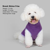 cyeollo Fleece Dog Sweater, Pullover Dog Fleece Jacket Turtleneck Sweatshirt Stretchy Vest Warm Lightweight Winter Clothes for Small Dogs, Purple L