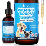 LHQR Cat Melatonin Natural Calming Liquid - 60ML Calming Drops for Dog for Anxiety & Stress Relief - Separation, Thunder, Fireworks Support - Calming Pet Supplement for Small Large All Breeds