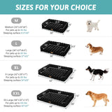 Faux Fur Orthopedic Dog Bed, Extra Large Dog Bed, Supportive Foam Pet Sofa with Waterproof Lining Cover, Washable U-Shaped Pet Couch with Anti-Slip Bottom Design, Black XXL 48x32x8 inch
