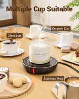 Large Candle Warmer Plate - Coffee Cup Mug Warmer for Desk, Candle Melter, Electric Mug Heater for Beverages, Milk & Tea, Coffee Accessories Ideal Gifts Keep Cup Warm (Black)