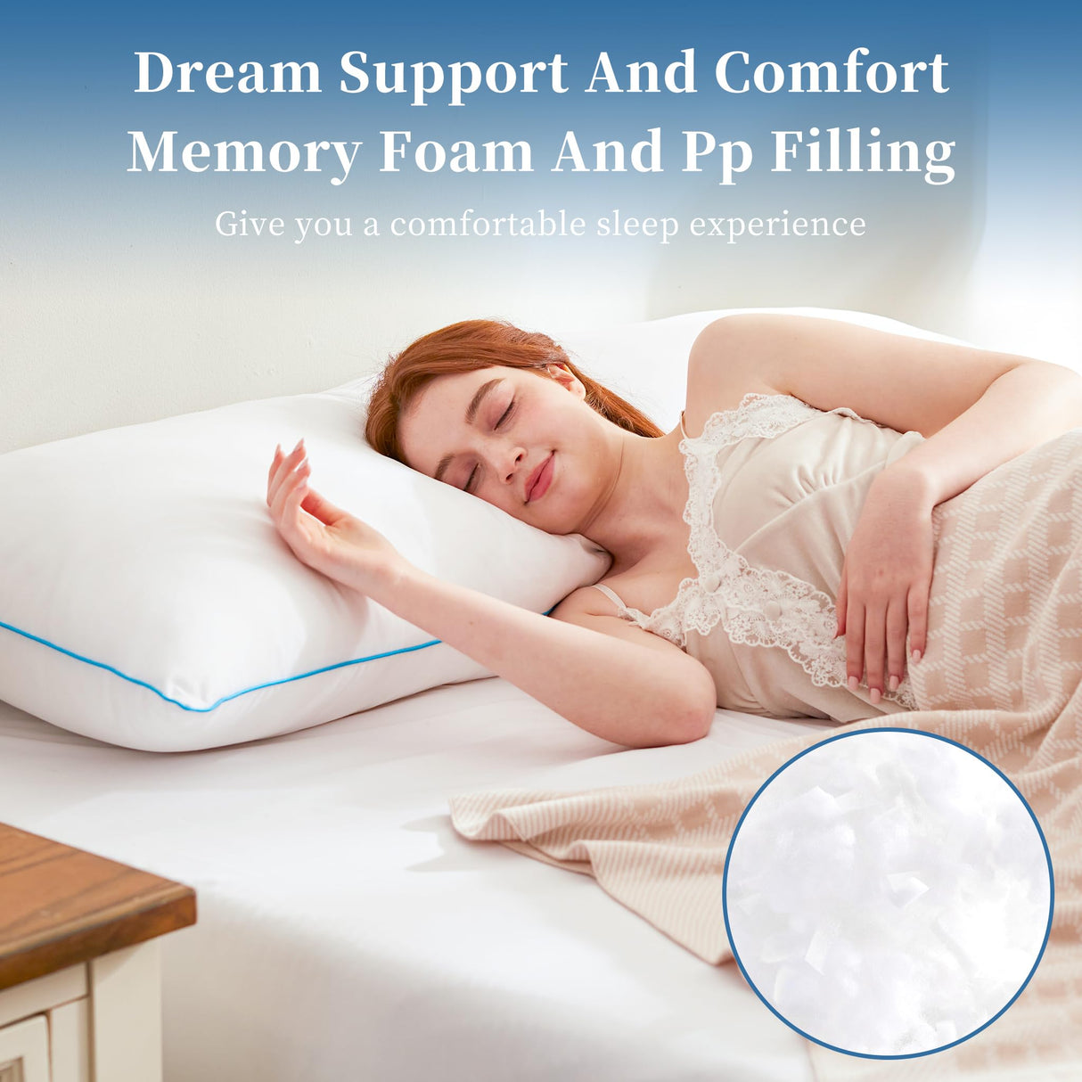 Memory Foam Body Pillow Insert - Full Body Pillow for Adults - Soft Large Long Bed Pillow for Side Sleeper (White, 20 Inchx54 Inch)
