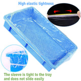 Niwaes 50Pcs Large Rabbit Cage Liner Disposable Bunny Cage Liner Bag 34'' X 22''- Clear Elastic Pet Toilet Film Small Animal Tray Covers for Bunnies Ferrets Chinchillas Birds - Leak Proof & No Mess