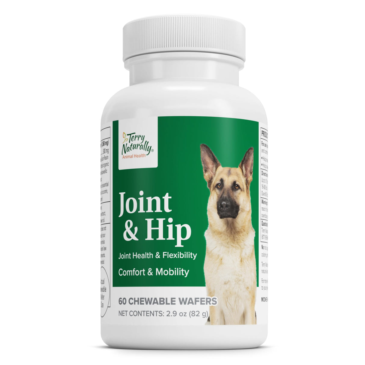 Terry Naturally Joint & Hip - Dog Health Supplement for Joint & Hip Support - Muscle Health Formula - Joint Health Support for Dogs - Pet Care Supplies - 60 Chewable Wafers