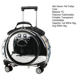 gihusrzx Pet Trolley Case with Upgraded Detachable Silent Wheels, Clear Ventilation Holes Cat Dog Carrier, Cat Dog Carrier with Telescopic Handle, Perfect for Traveling/Taking a Walk Black