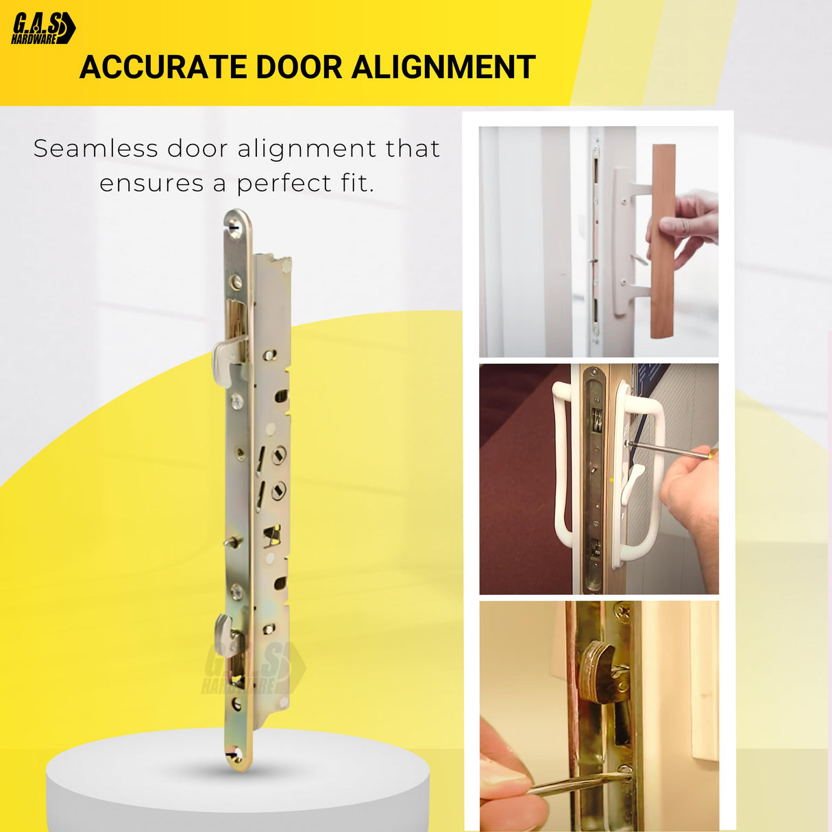 Multi-Point Mortise Lock Replacement with 11-3/4" Face Plate for Sliding Patio Glass Door | Dual-Point Security with Anti-Slam Pin - 11" Hole Spacing | Fix & Repair Locking Mechanism