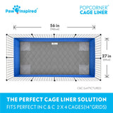 Paw Inspired PopCorner Guinea Pig Cage Liners | Washable Fleece Bedding or Pet Bed Mat for Small Animals | Super Absorbent Pee Pad with Reinforced Corners and Waterproof Bottom (C&C 2x4, Gray)