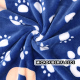 AHOOCUSTOM Dog Blanket, Soft Fleece Dog Blankets for Extra Large Dogs, Fluffy Flannel Pet Cat Puppy Blanket Mat Cover for Bed Couch, Cute Paw Print Throw Blanket for Dogs, Blue 80"X60"