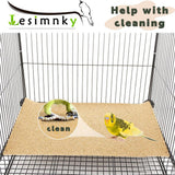 Lesimnky Bird Cage Liner 50-Pack 17” x 11” Gravel Paper Cuttable Pet Sandpaper Special for Bird Cage in Sea Sand, Easy Clean Pet Sandpaper Calcium Paper for Birdcage Parrots Cockatiels (50)