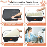 AlfaTok Memory Foam Booster Dog Car Seat for Medium Dogs (Under 45LBS): Elevated, Detachable Washable, Anti-Slip, for Car Back Seat, Travel Pet Bed with Seat Belt