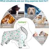 LovinPet Dog Pajamas for Large Dogs Boy,Pet Anxiety Relief PJ's,Uv Protection Pet Tshirt,Dog Comfy Stretchy Fabric,Mint Floral Print, Pullover Pitbull Clothes for All Seasons,Medium